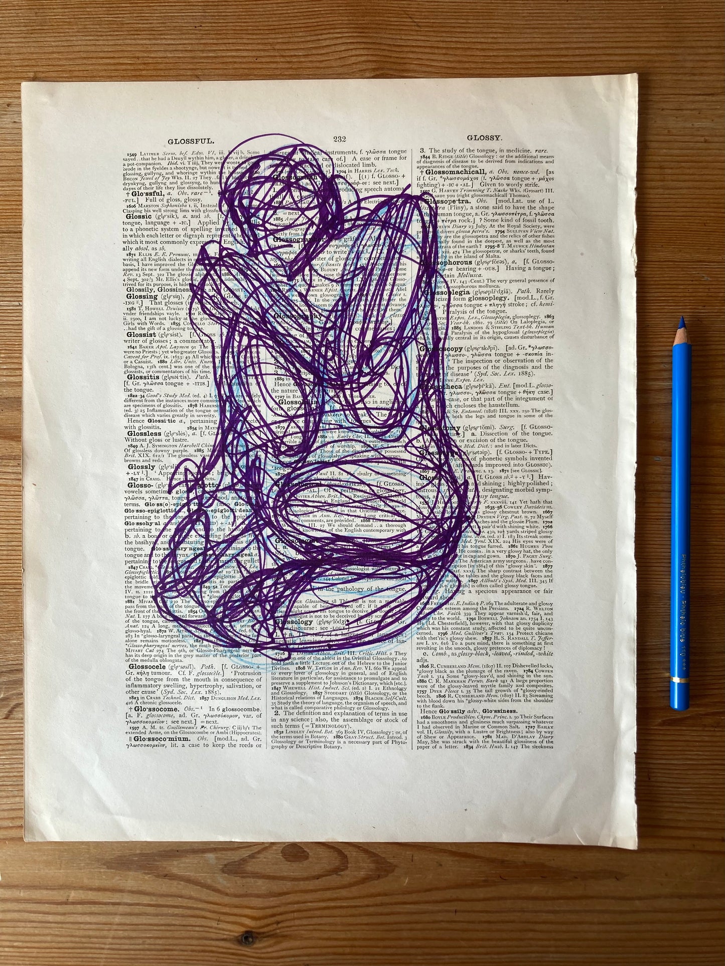 Glossful Glory | Ink & pencil on paper