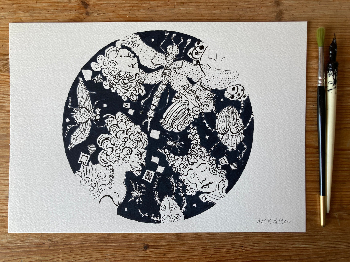 Ballroom Heads | Ink on paper