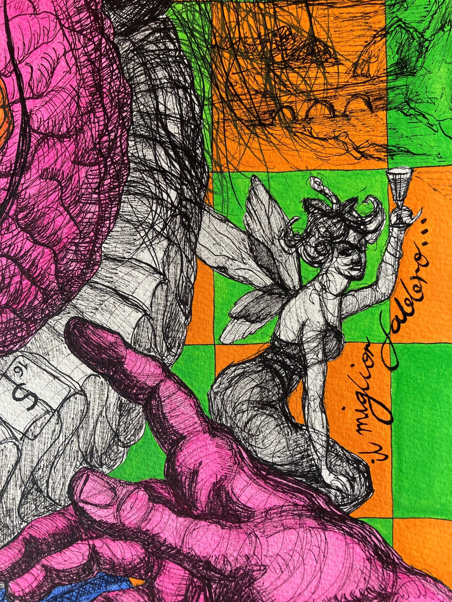 A Portrait of a Genius | Ink & watercolour on paper