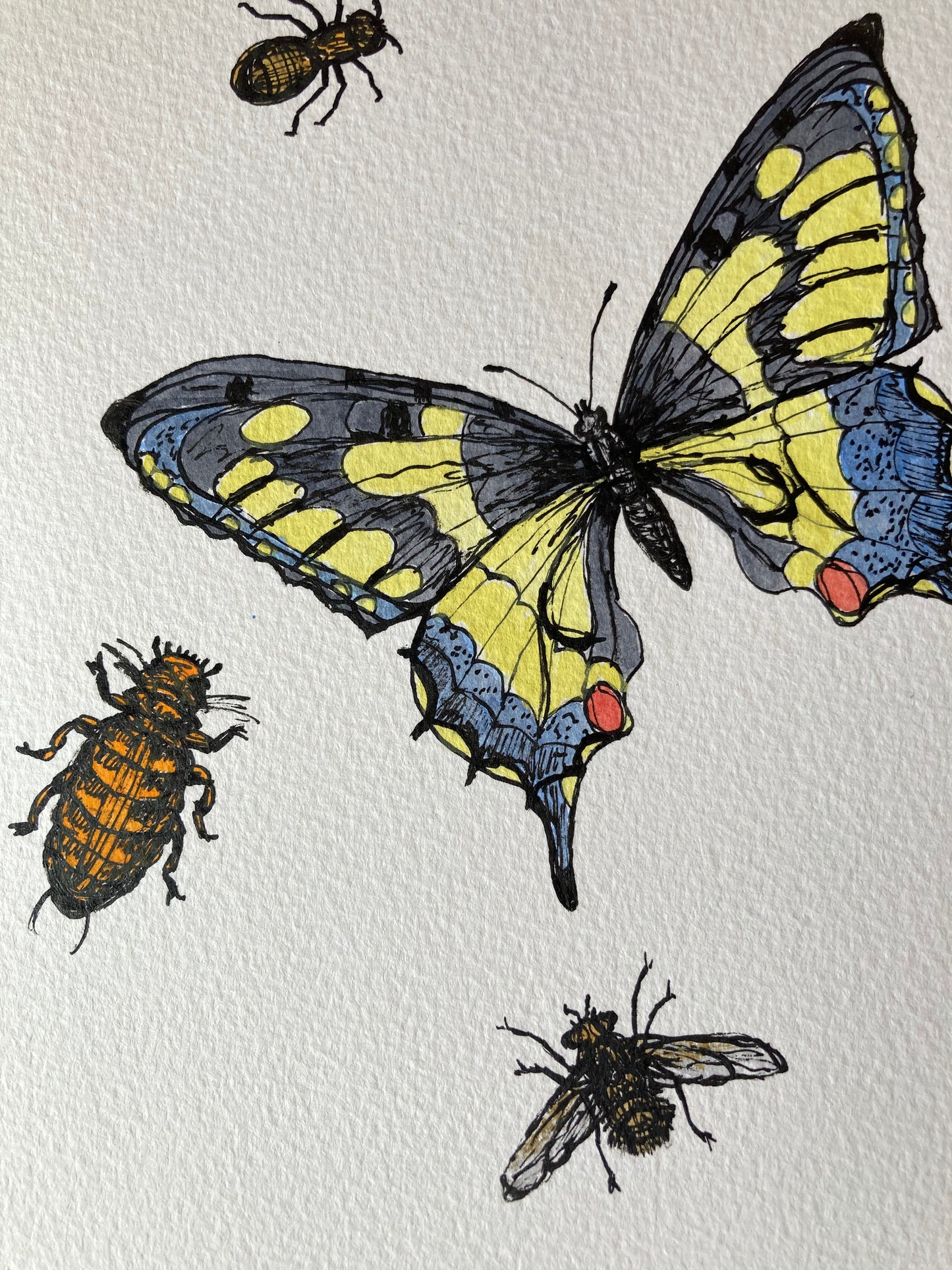 Morning commute | Ink & watercolour on paper