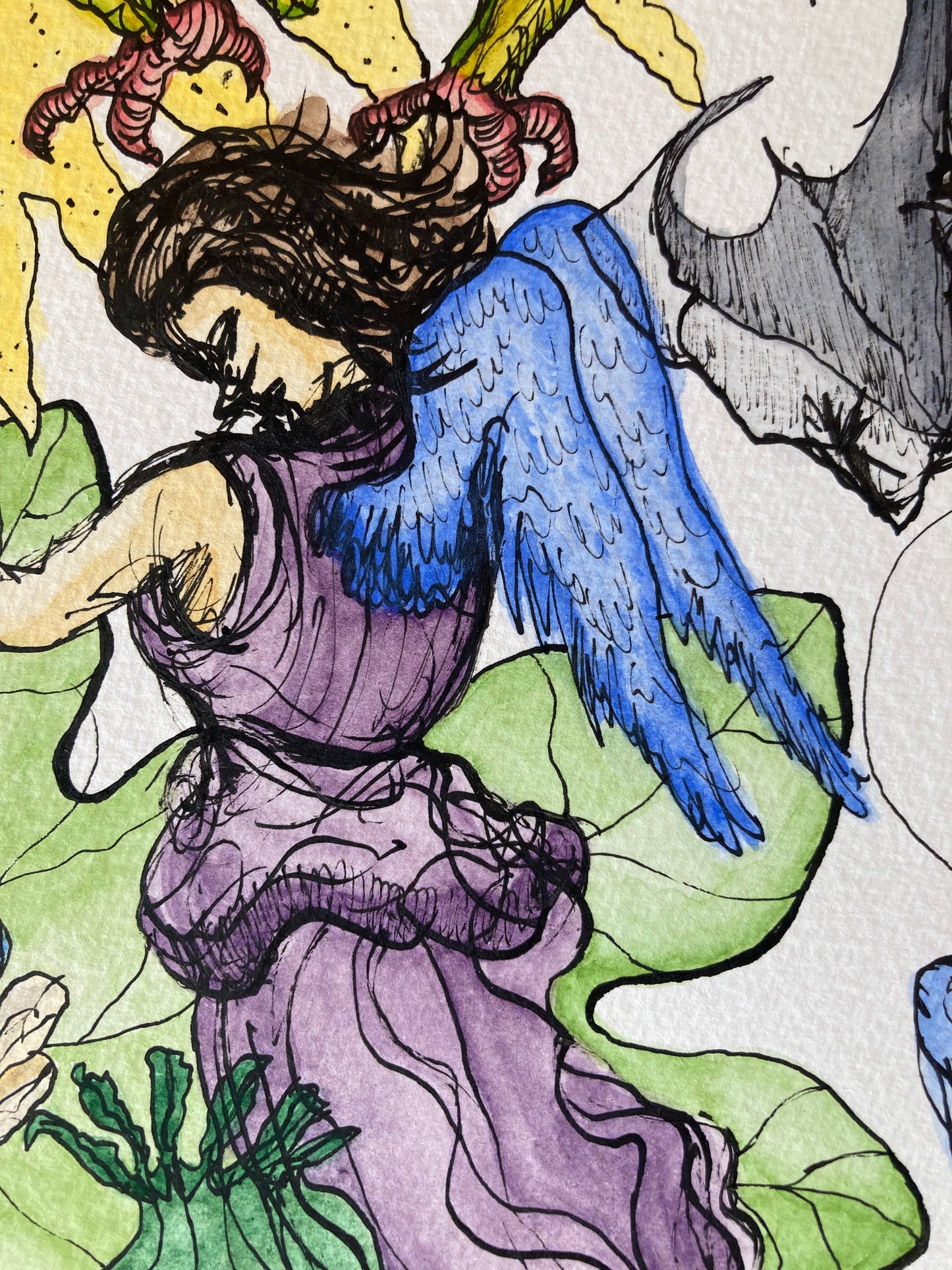Ascent and Descent | Ink & watercolour on paper