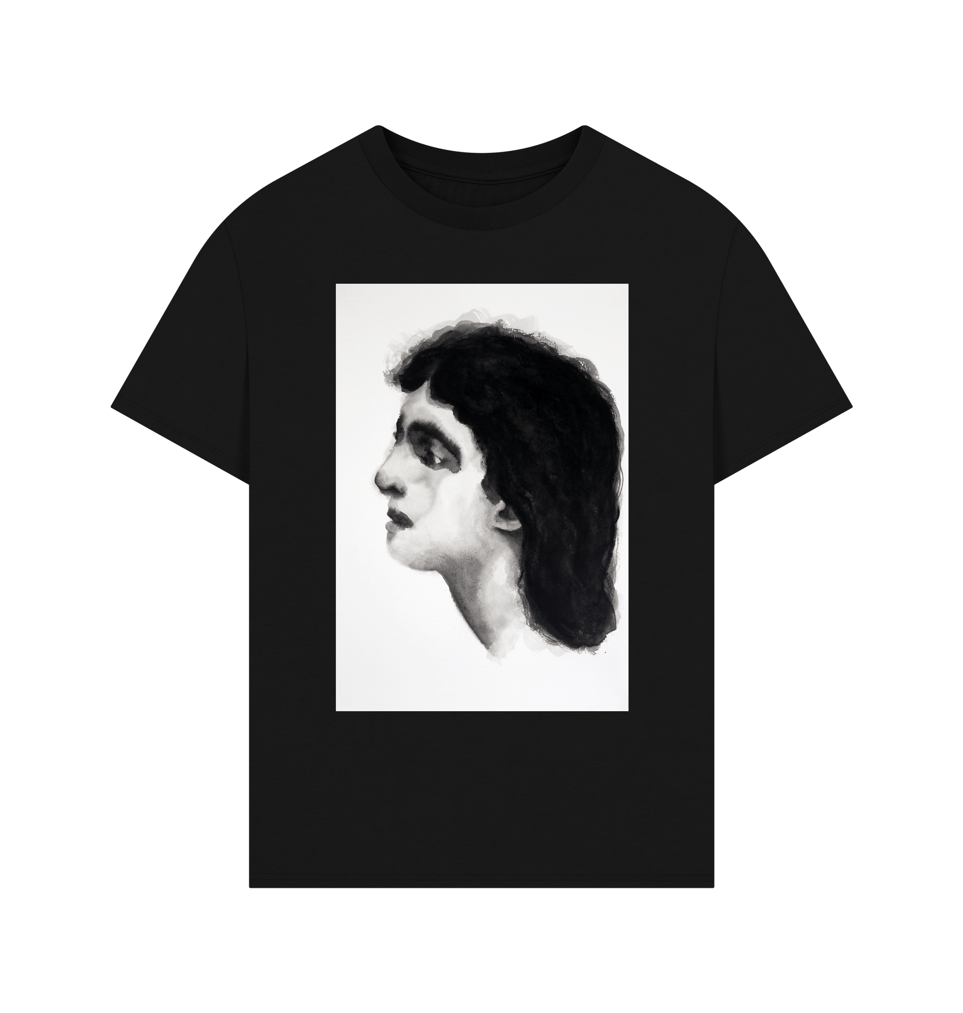 Black Printed T-shirt Front