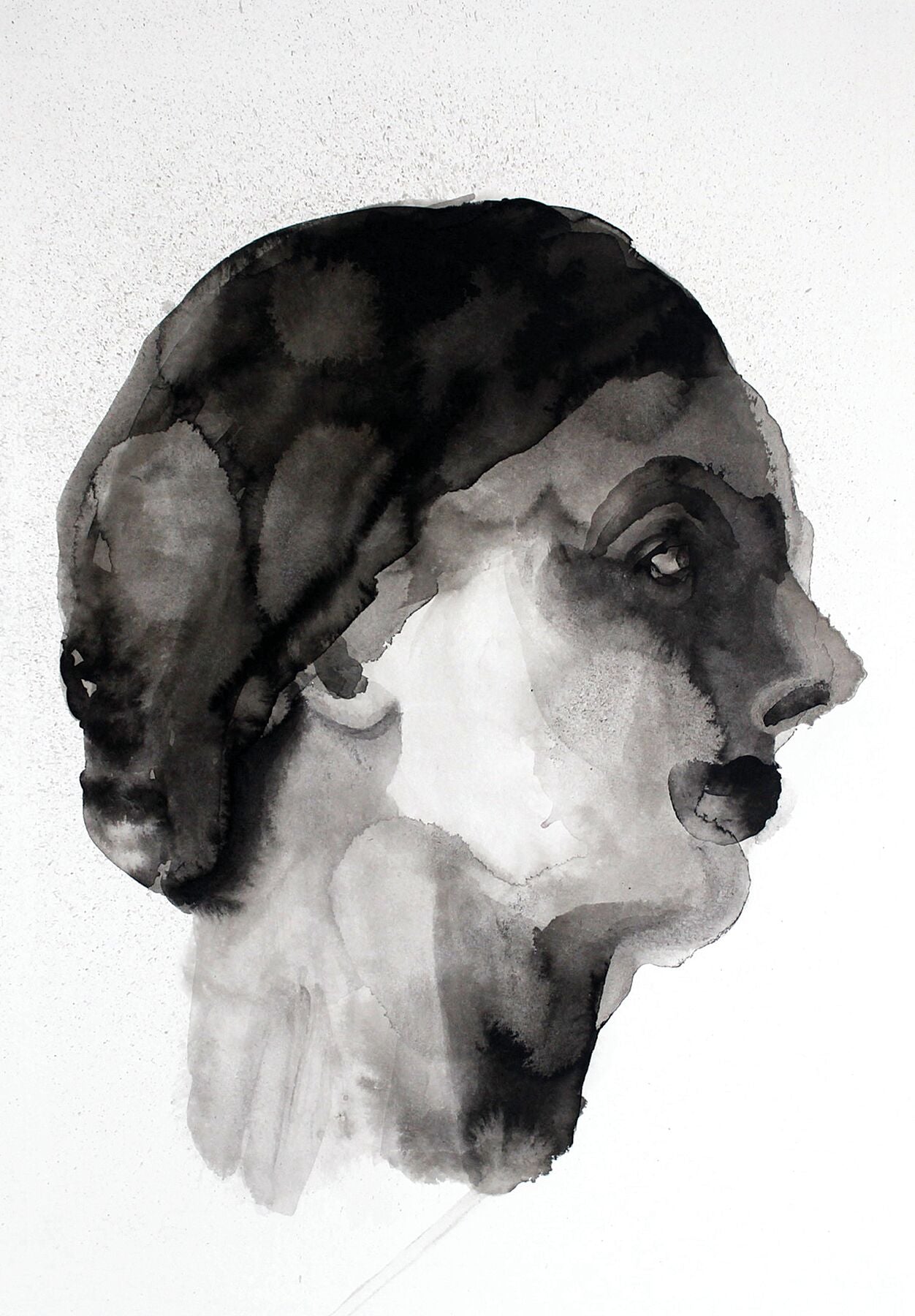 Cecilia Arabella Victorian portrait  ink drawing by Maria Pelton showing expressive face inspired by Victorian photography