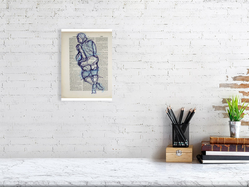Game of Gambogian Giclée print A4 size by Maria Pelton figurative drawing exploring language, text and visual communication inspired by the dictionary page. 