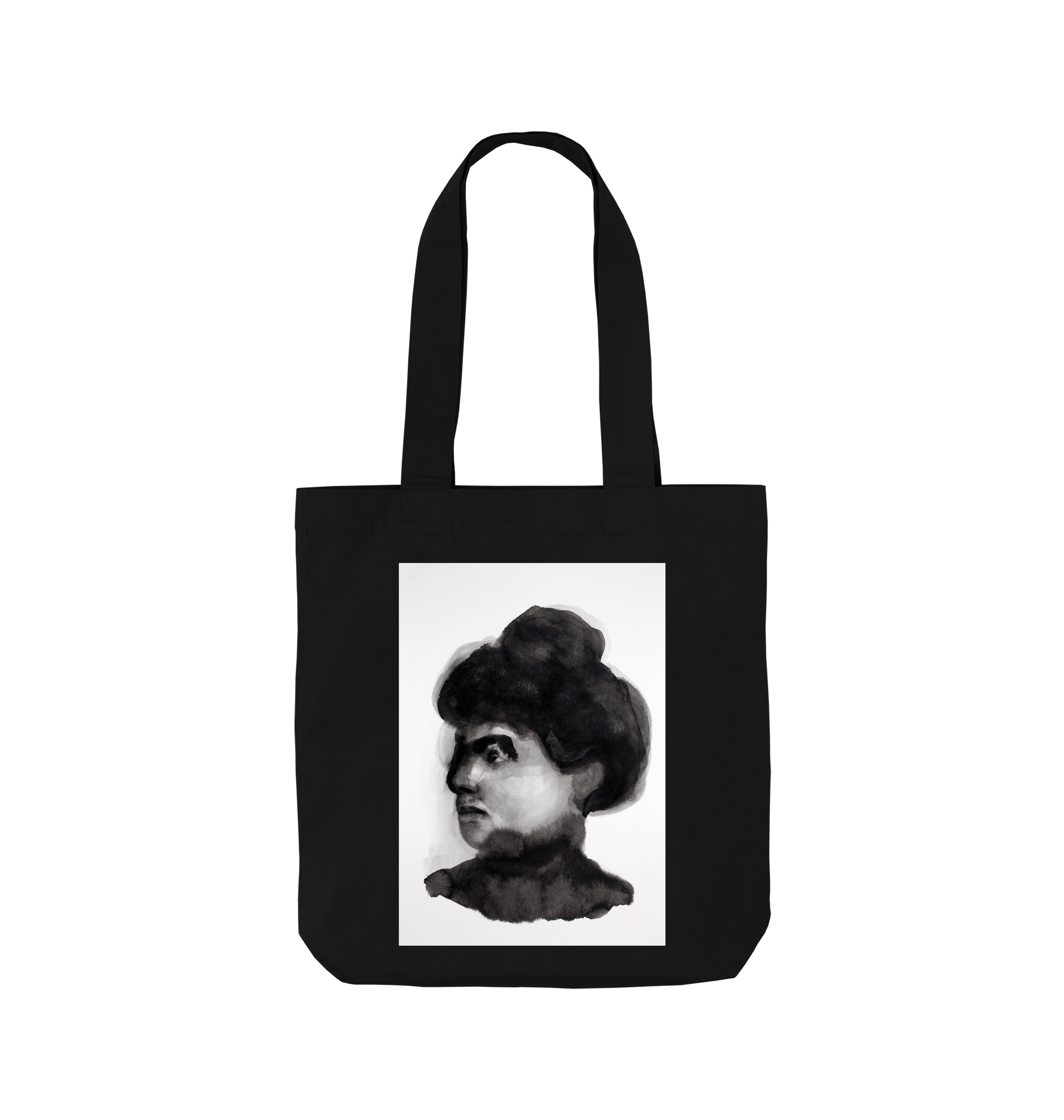 Black Printed Bag Front