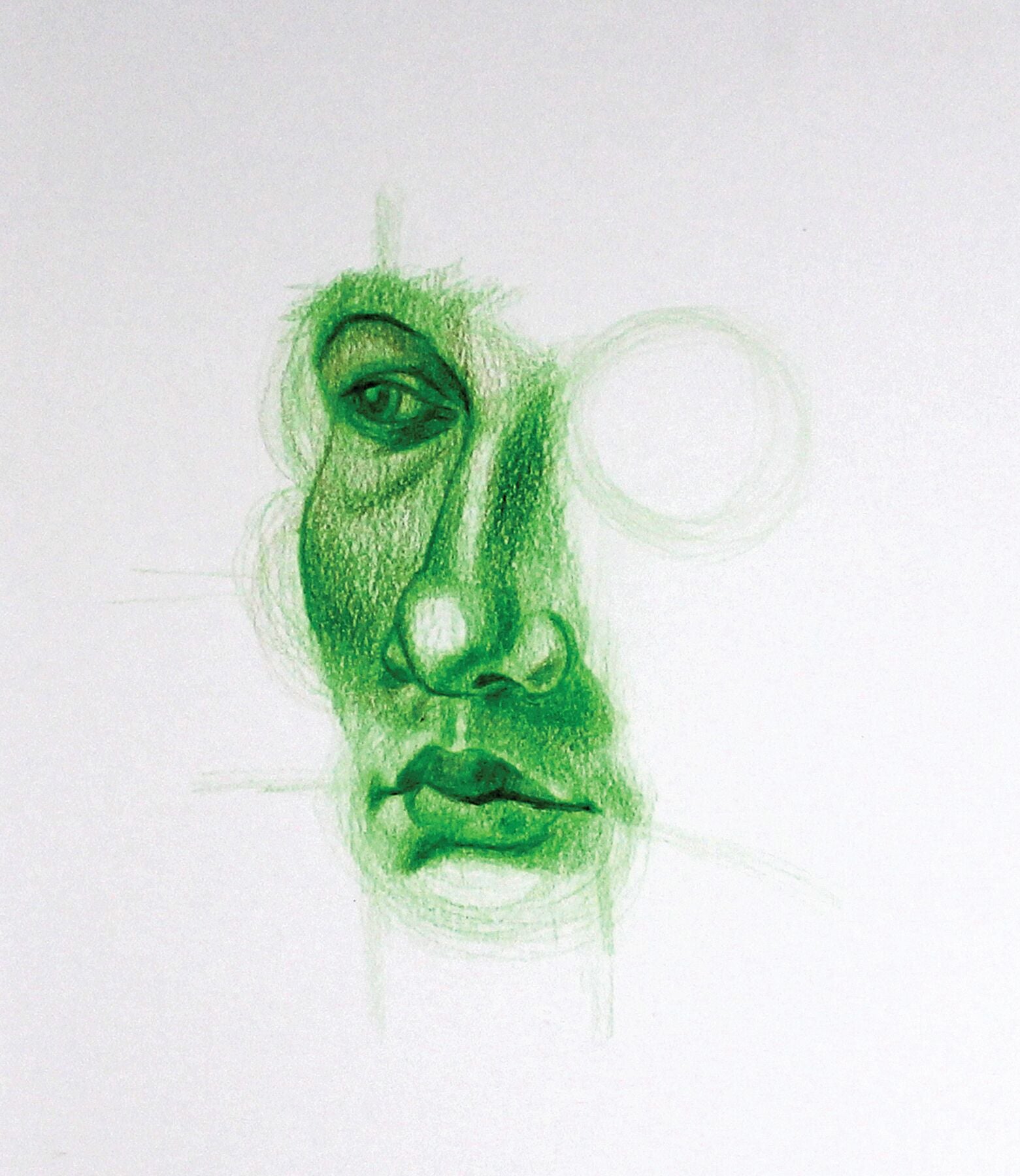 Fragment Study 3 original artwork by Maria Pelton showing human emotions and fragments of memory inspired by Renaissance paintings