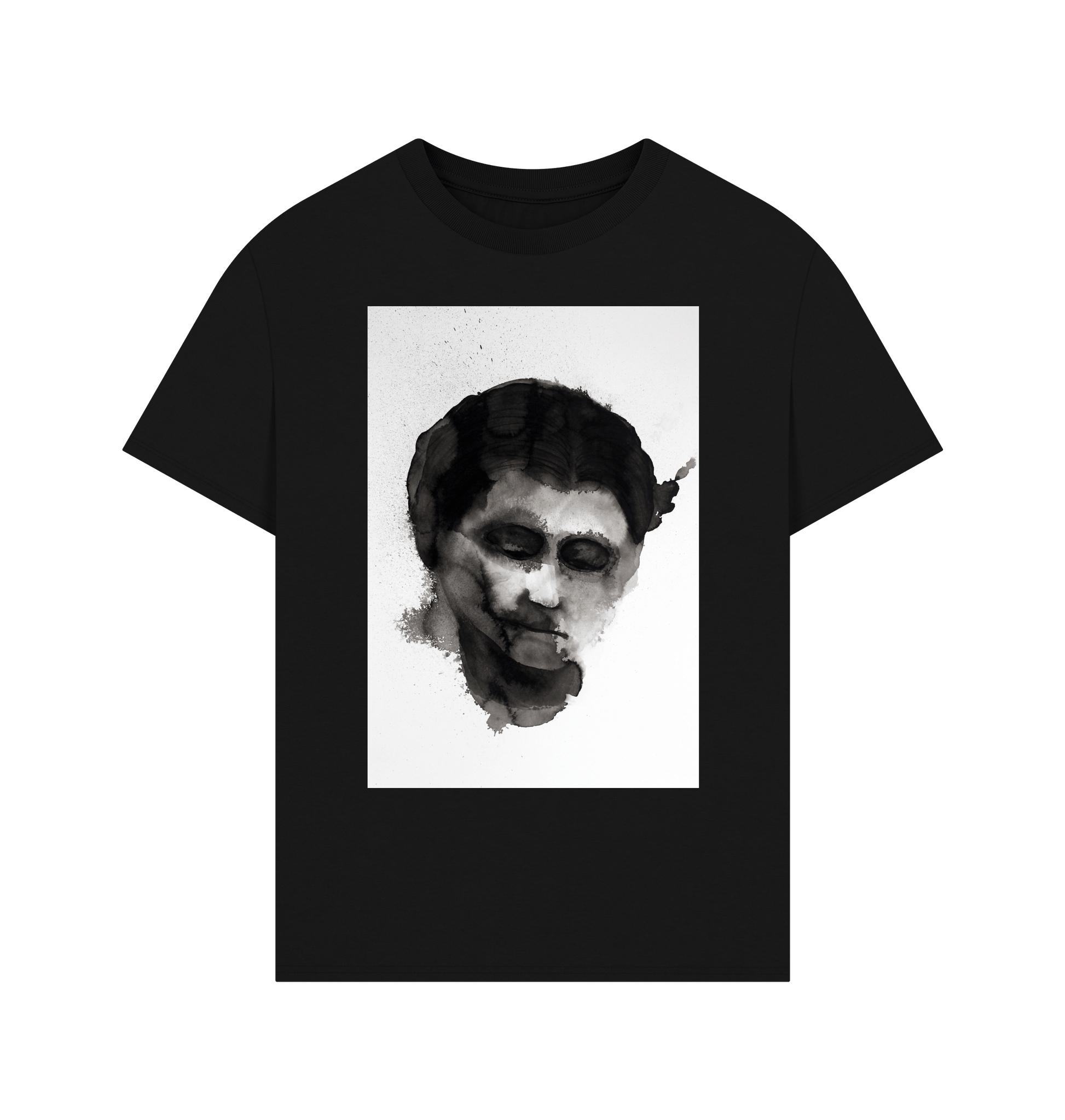 Black Printed T-shirt Front