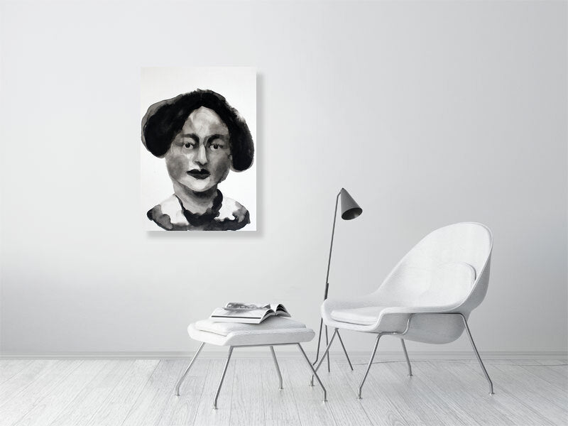 Virginia Edith Victorian portrait Giclée print A1 size by Maria Pelton showing expressive face inspired by Victorian photography