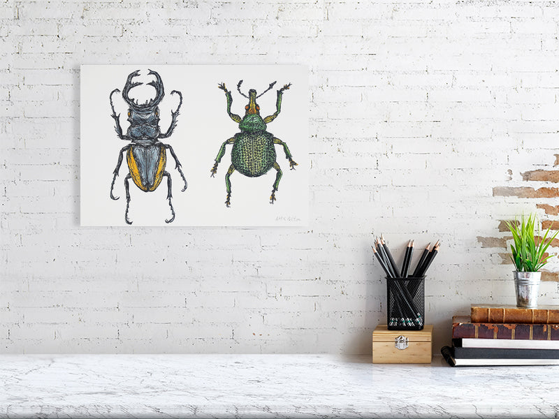 Taste 1 Giclée print A3 size by Maria Pelton showing insect as future food inspired by environmental pressures