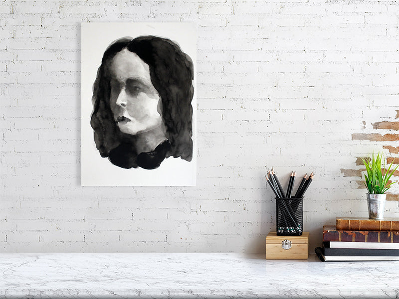 Alice Wonder Victorian portrait Giclée print A3 size by Maria Pelton showing expressive face inspired by Victorian photography
