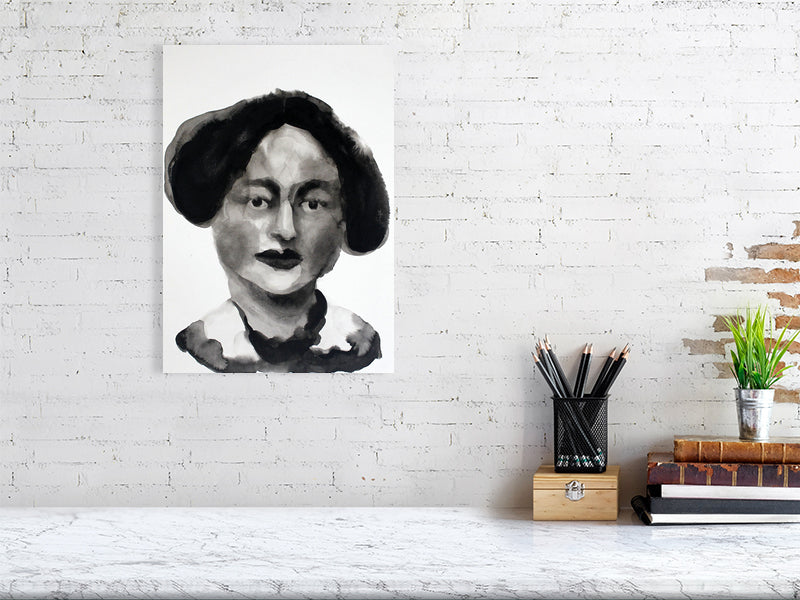Virginia Edith Victorian portrait  Giclée print A3 size by Maria Pelton showing expressive face inspired by Victorian photography