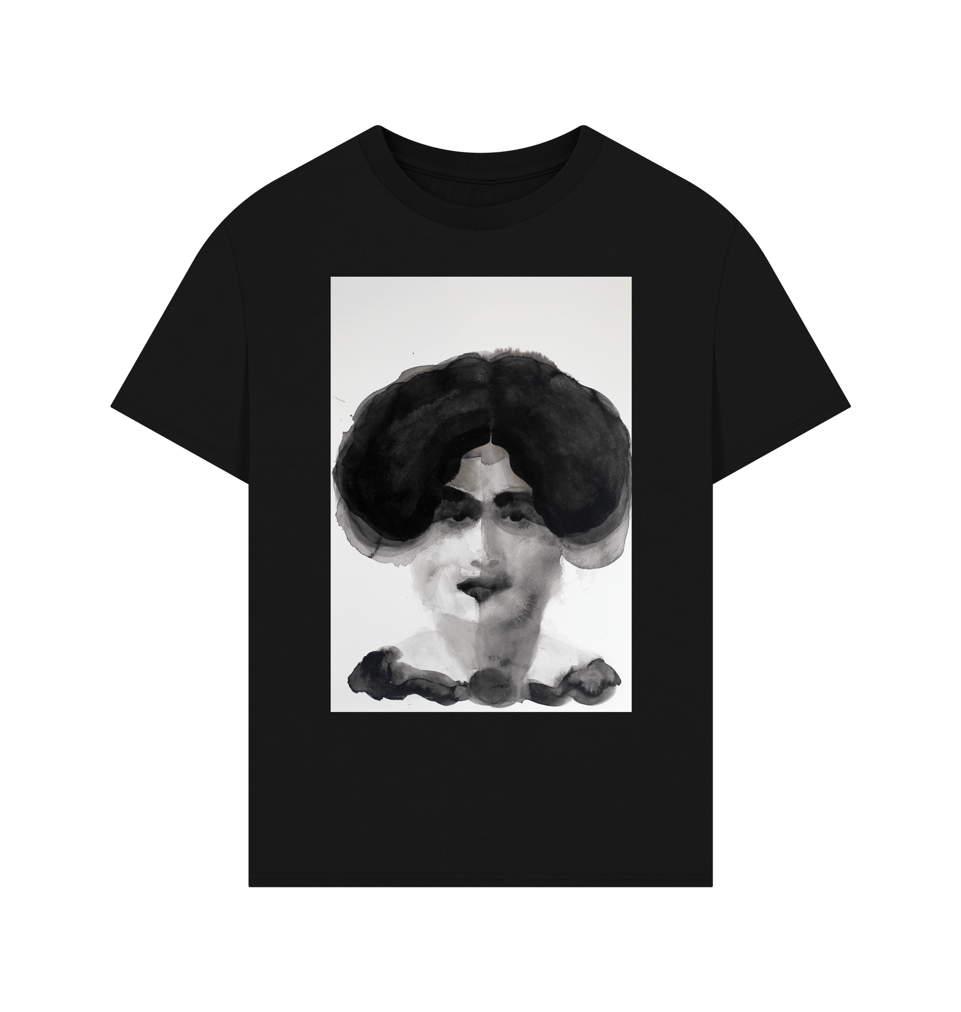 Black Printed T-shirt Front