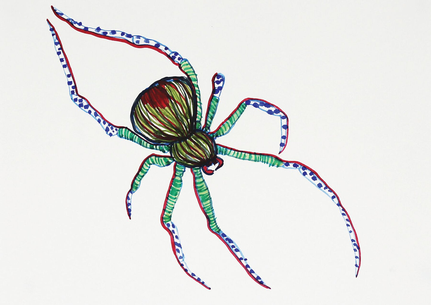 Bug Amadeus watercolour painting by Maria Pelton showing insect character with personality inspired by wonder