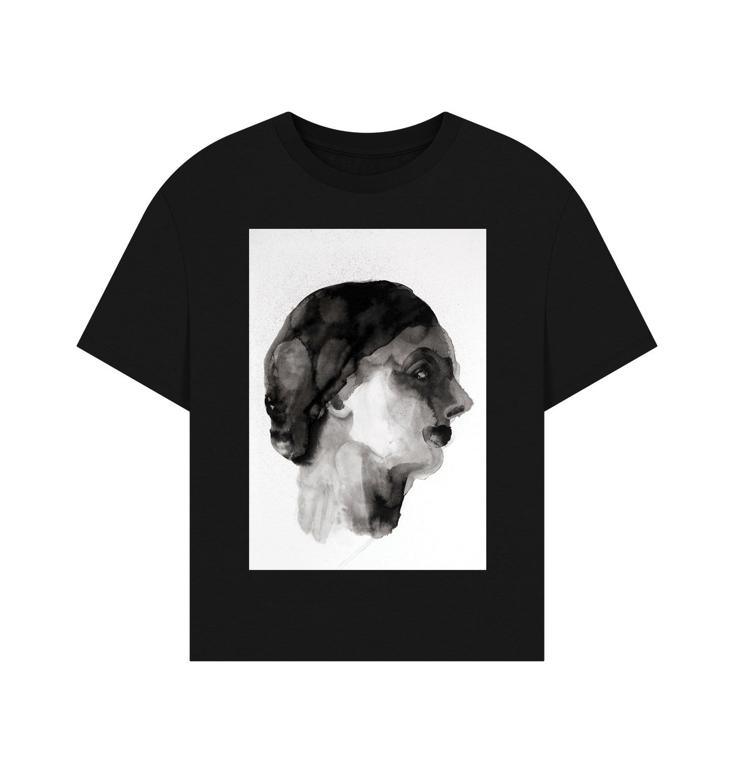 Black Printed T-shirt Front