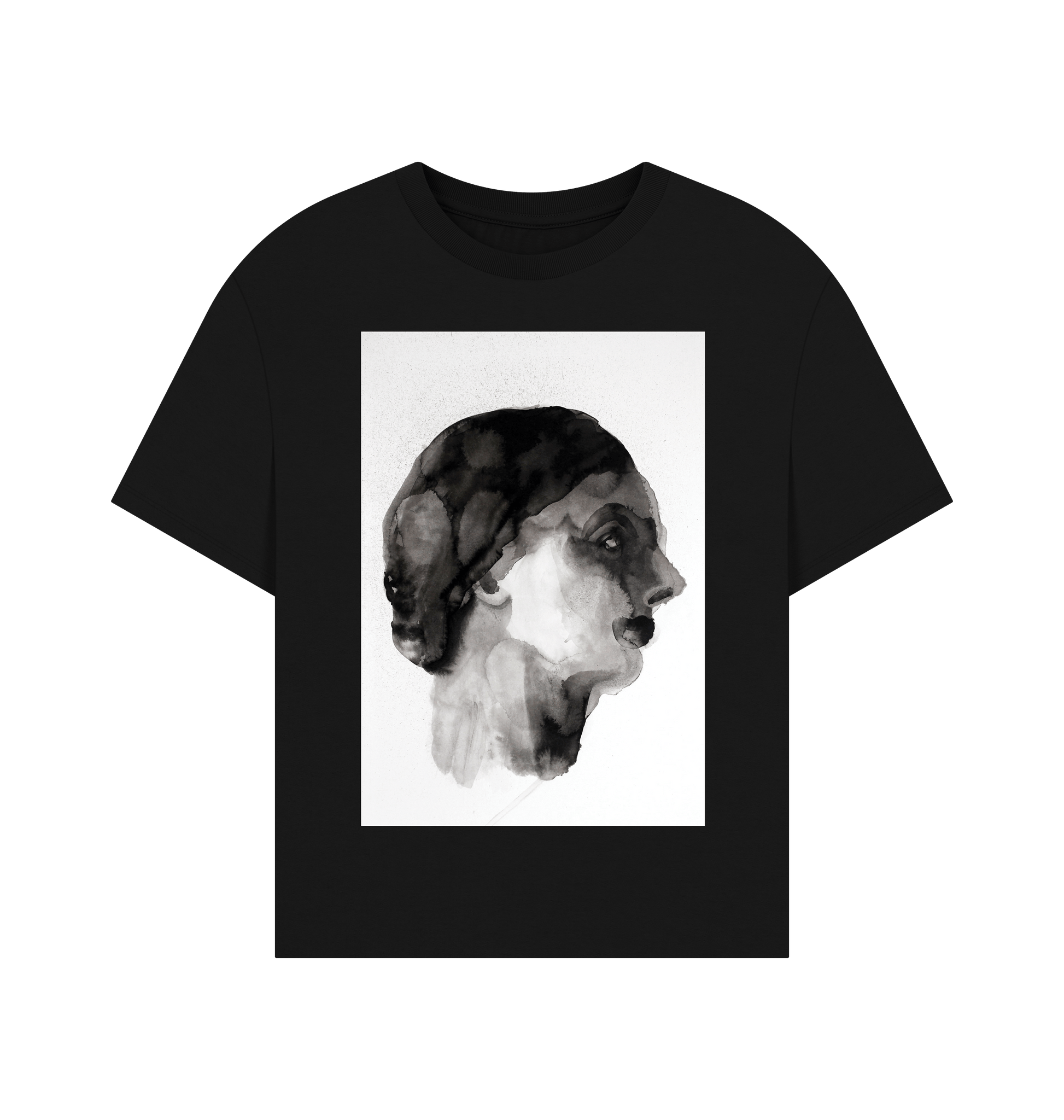 Black Printed T-shirt Front
