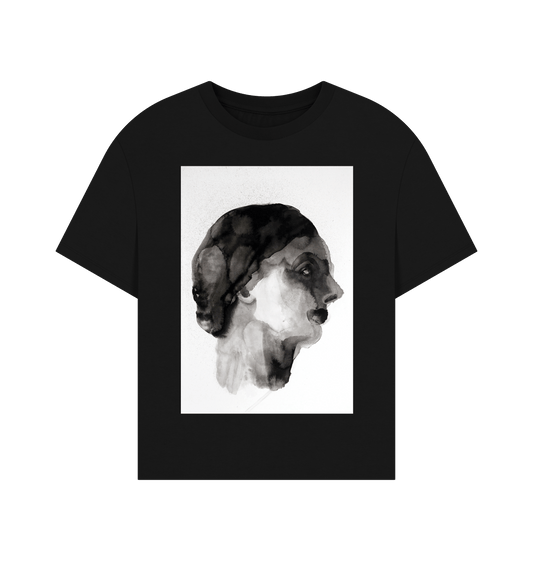 Black Printed T-shirt Front