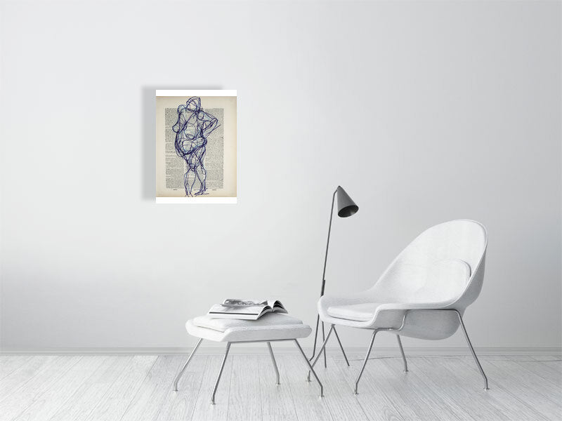 Glory & Gloss Giclée print A2 size by Maria Pelton figurative drawing exploring language, text and visual communication inspired by the dictionary page