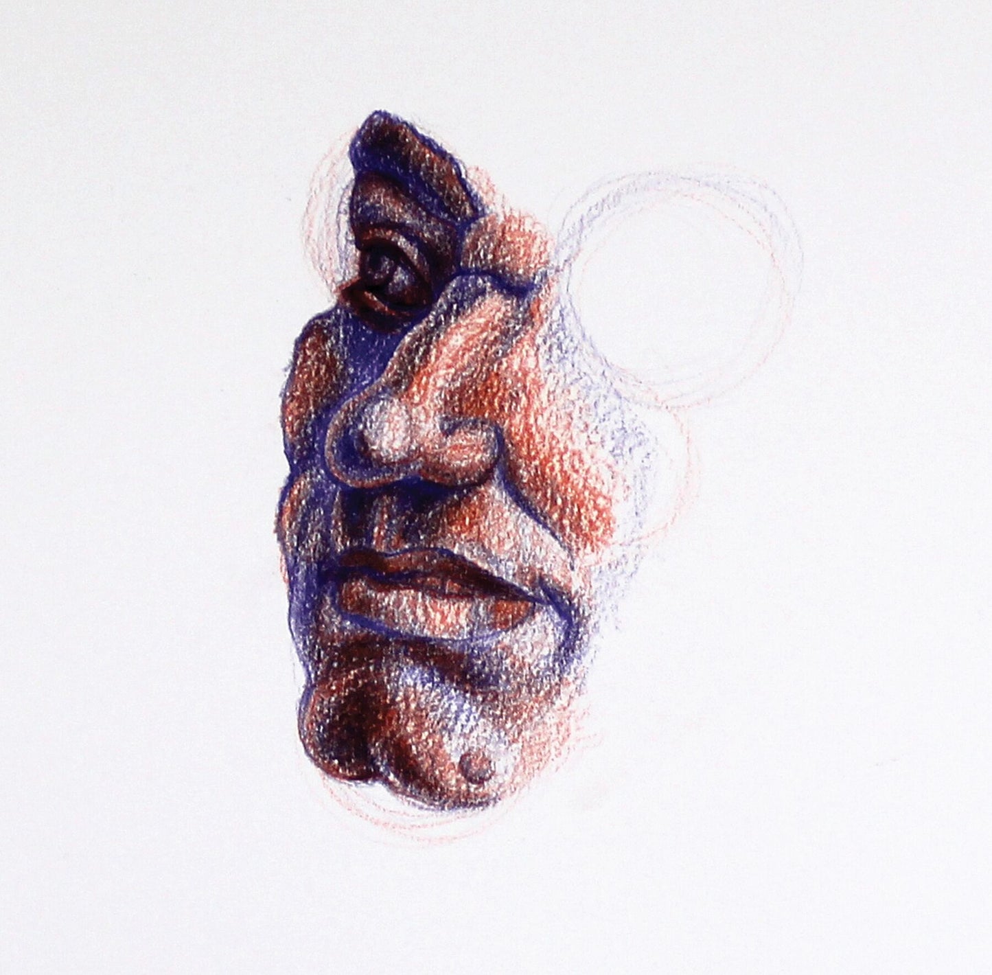 Fragment Study 1 original artwork by Maria Pelton showing human emotions and fragments of memory inspired by Renaissance paintings
