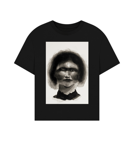 Black Printed T-shirt Front