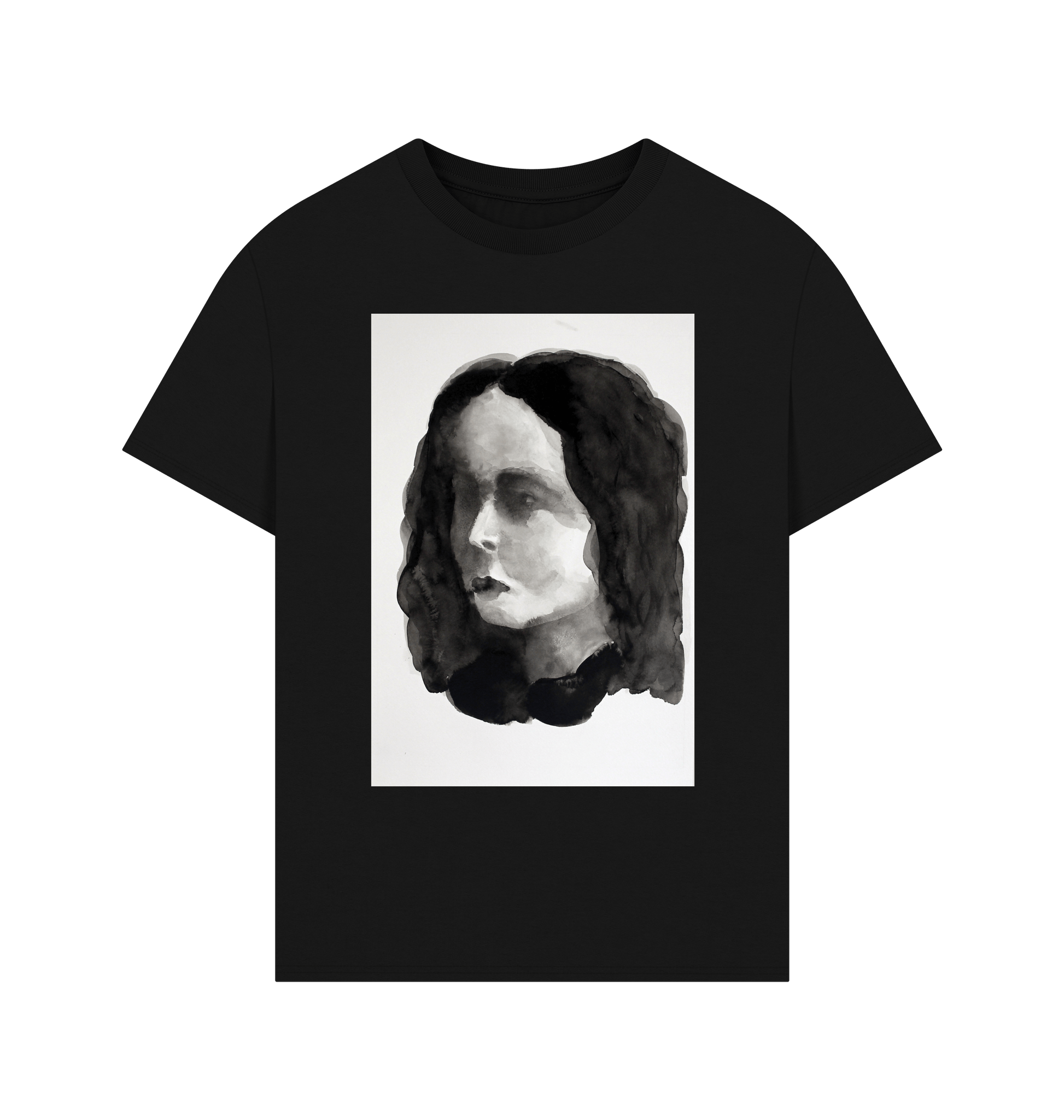 Black Printed T-shirt Front
