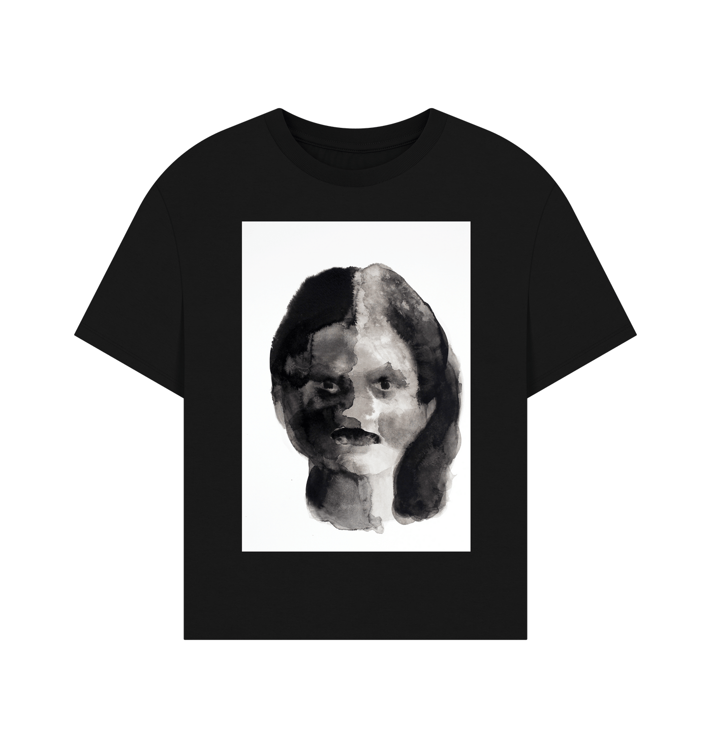 Black Printed T-shirt Front