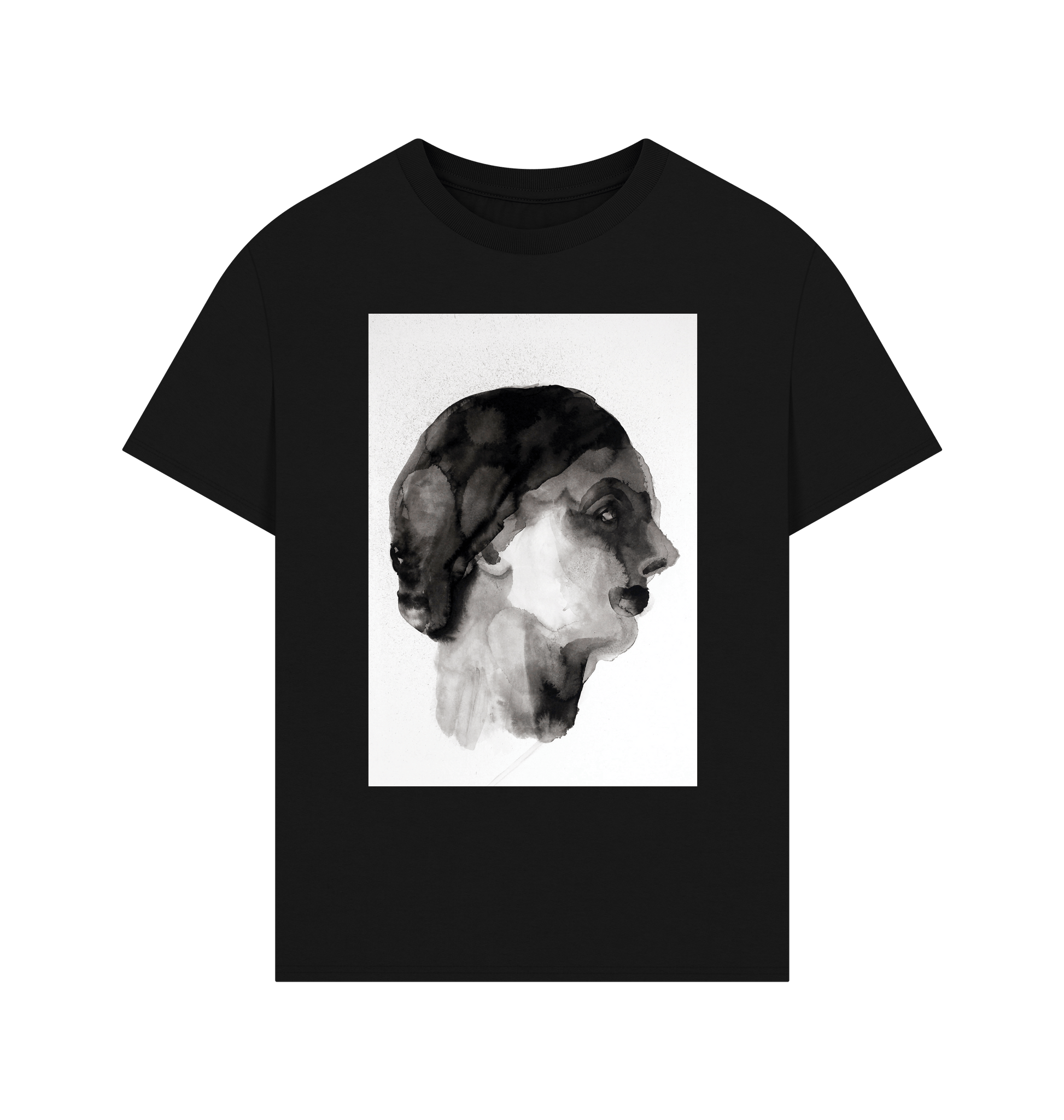 Black Printed T-shirt Front