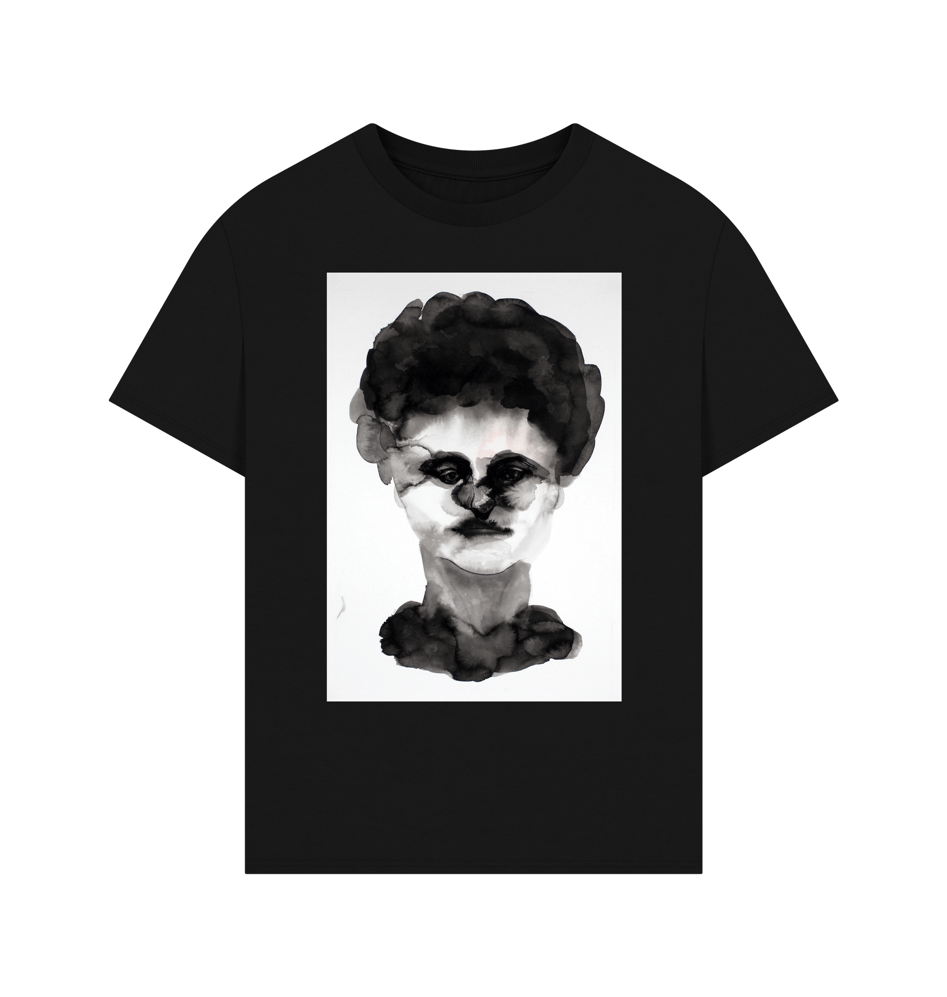 Black Printed T-shirt Front